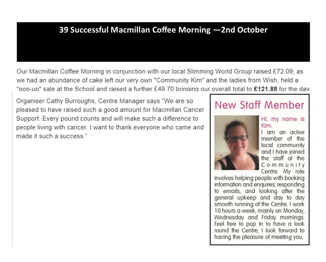 Successful Macmillan Coffee Morning - 2nd October